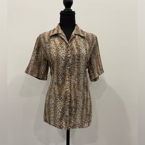 Vintage Leopard Print Button down shirt.
